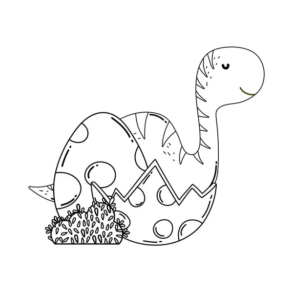 stock vector cute apatosaurus with eggs