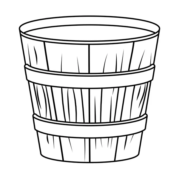 Maceta de flores de madera vacía en blanco y negro — Archivo Imágenes Vectoriales