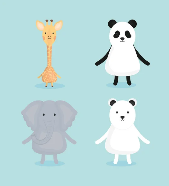 Группа милых животных персонажей — стоковый вектор