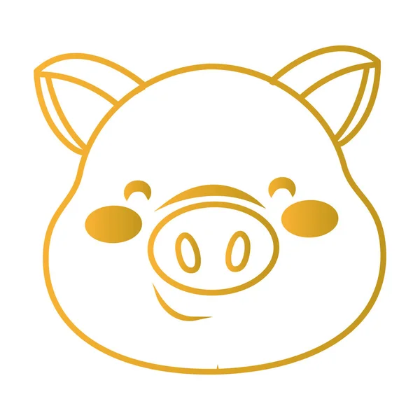 Ícone sorrindo porco —  Vetores de Stock