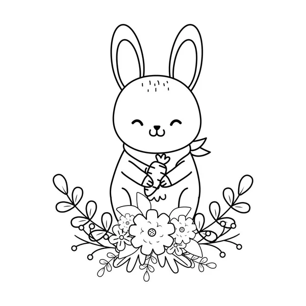 Lindo conejo bosque carácter — Archivo Imágenes Vectoriales