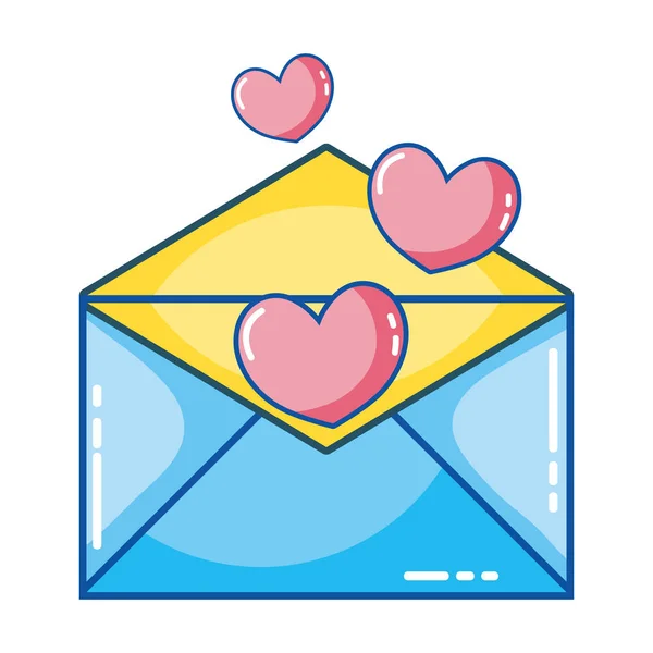 Dibujos animados de amor de correo electrónico — Archivo Imágenes Vectoriales