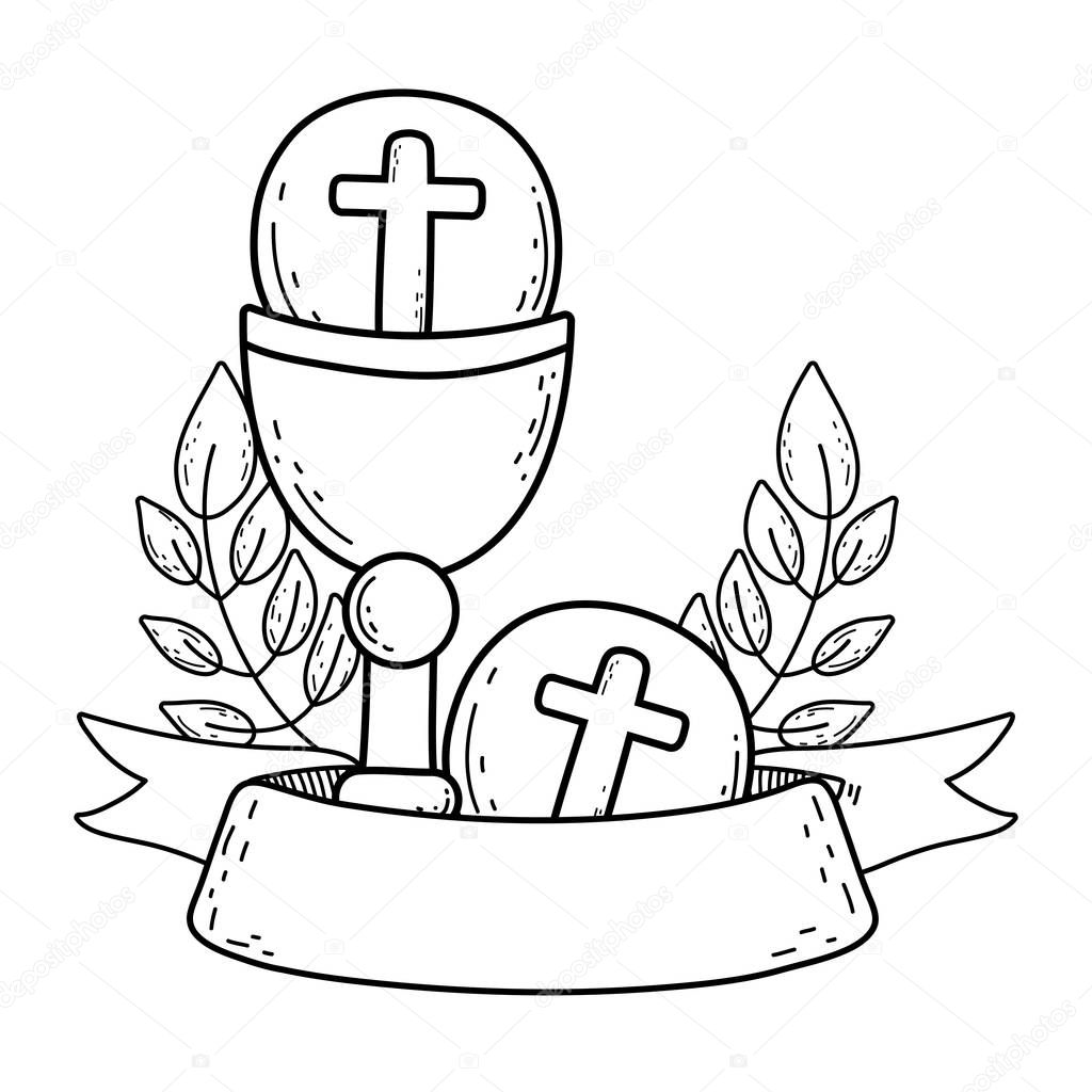 sacred chalice with first communion