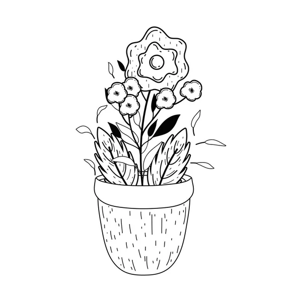 Fiori in vaso da giardino — Vettoriale Stock