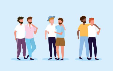 lgbt gurur için birlikte set erkekler çift