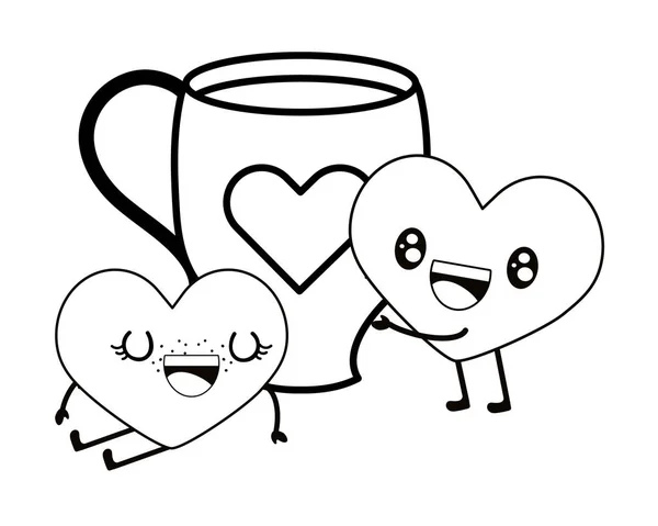 Αγάπη καρδιά ζευγάρι κινουμένων σχεδίων — Διανυσματικό Αρχείο
