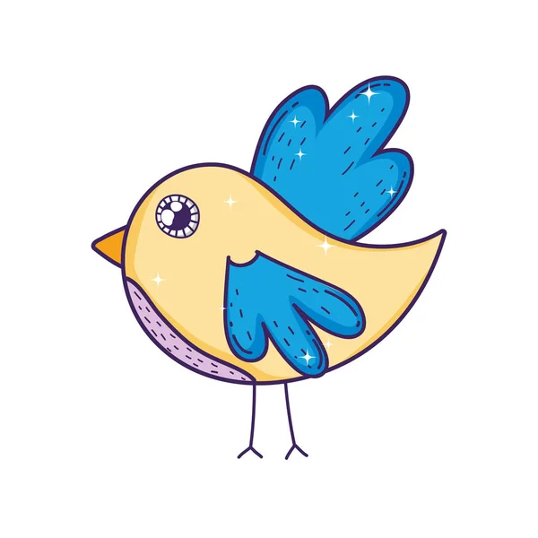Cute little bird lovely character — Stock Vector