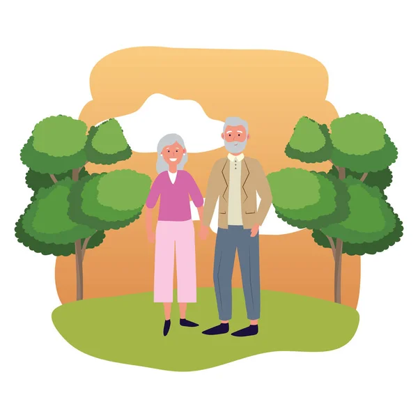 Anziani coppia avatar — Vettoriale Stock