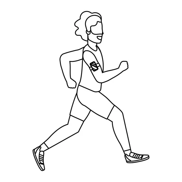 Fitness Sport vlak kreslený — Stockový vektor