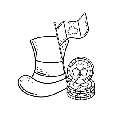 İrlanda bayrağı ile sevimli leprechaun şapka