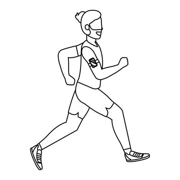 Fitness Sport vlak kreslený — Stockový vektor
