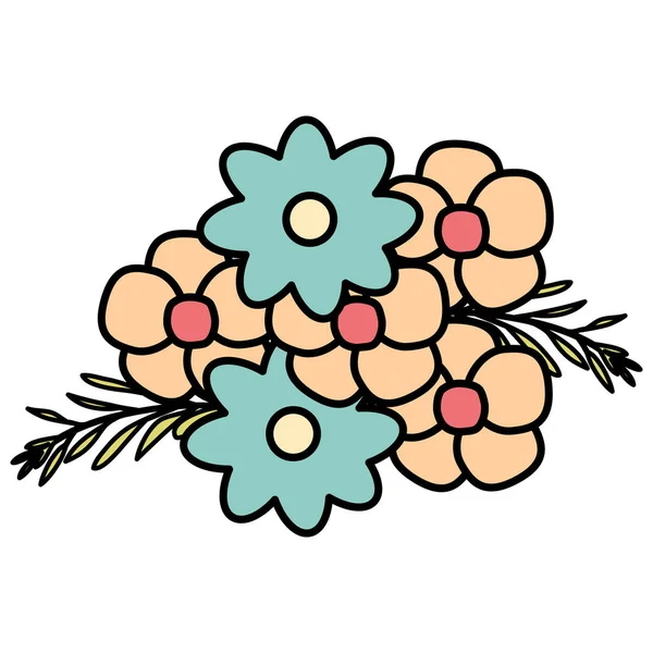 꽃과 잎 장식 — 스톡 벡터