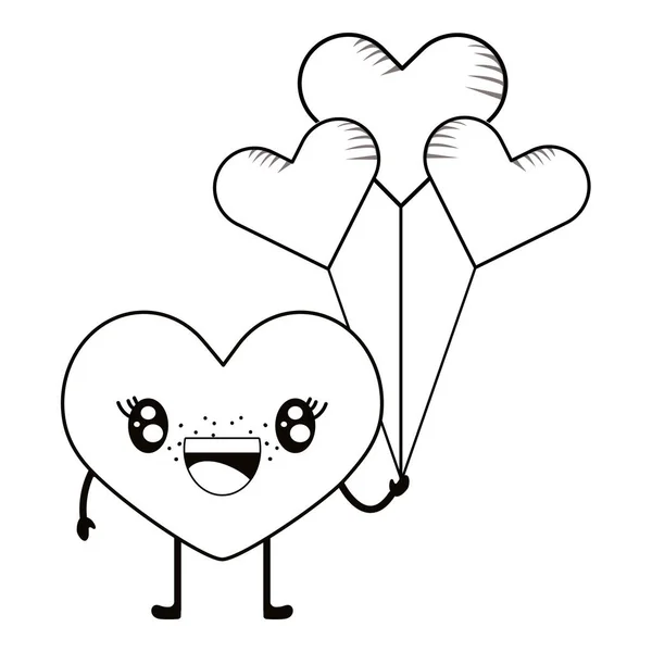 Älska hjärtat tecknade — Stock vektor