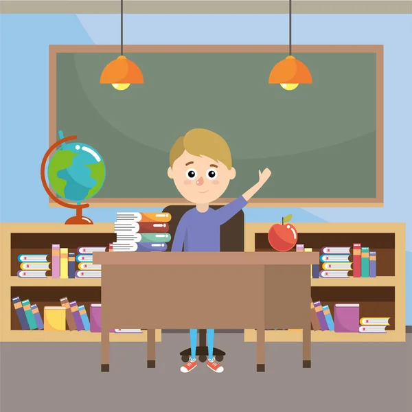 Basisschool cartoon — Stockvector