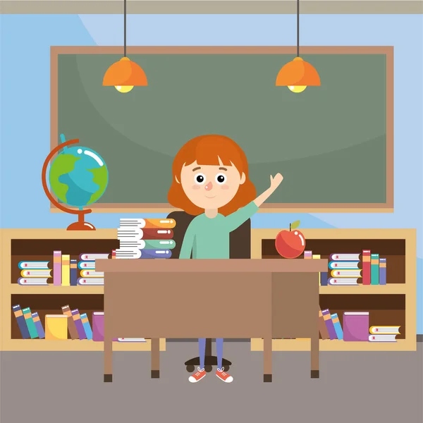 Basisschool cartoon — Stockvector