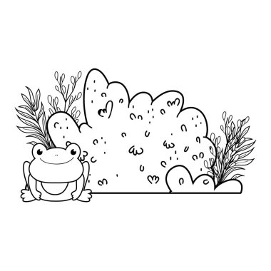 manzara karakteri sevimli kurbağa