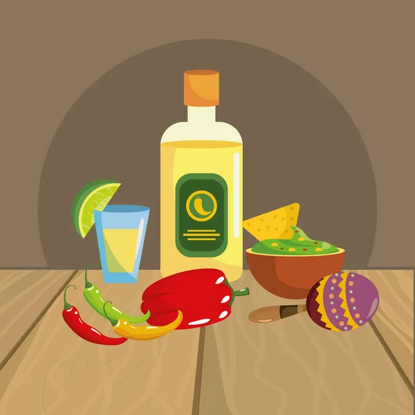 Mexican food gastronomy — Stock Vector