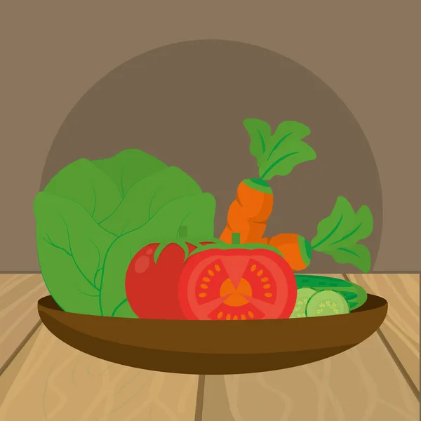 漫画のおいしい新鮮な野菜 — ストックベクタ