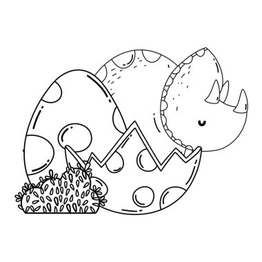 yumurta sahnesi ile sevimli Triceratops