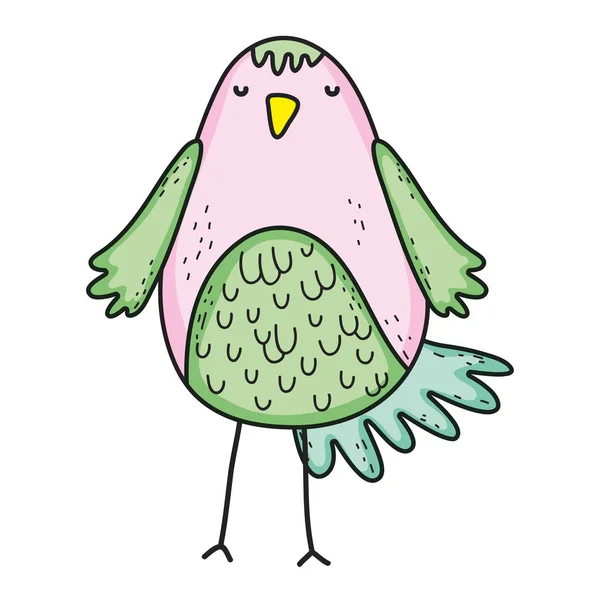 Bonito passarinho encantador personagem — Vetor de Stock