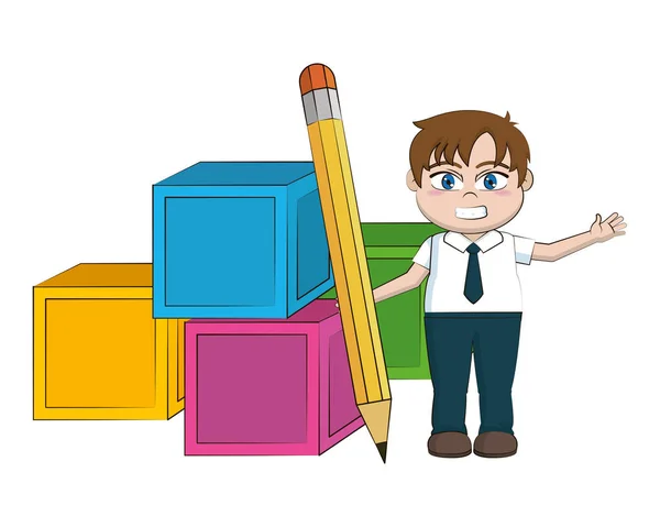 Dessin animé de l'école primaire — Image vectorielle