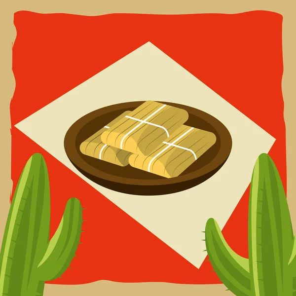 Cozinha mexicana gastronomia — Vetor de Stock