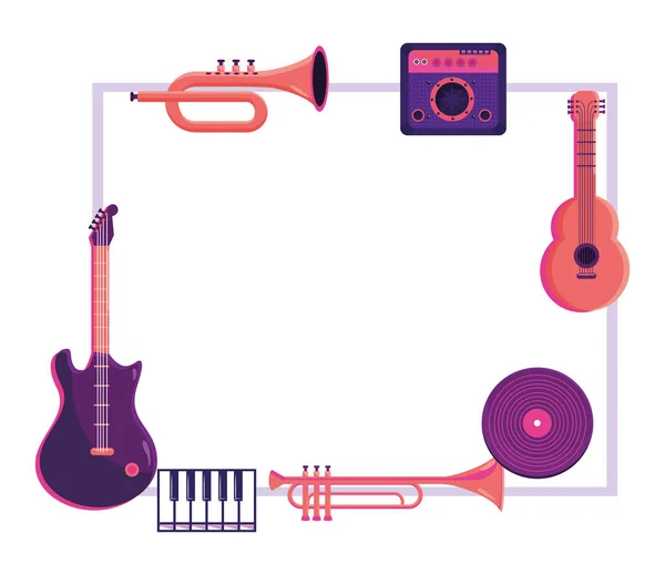 Instrumentos marco diseño — Vector de stock