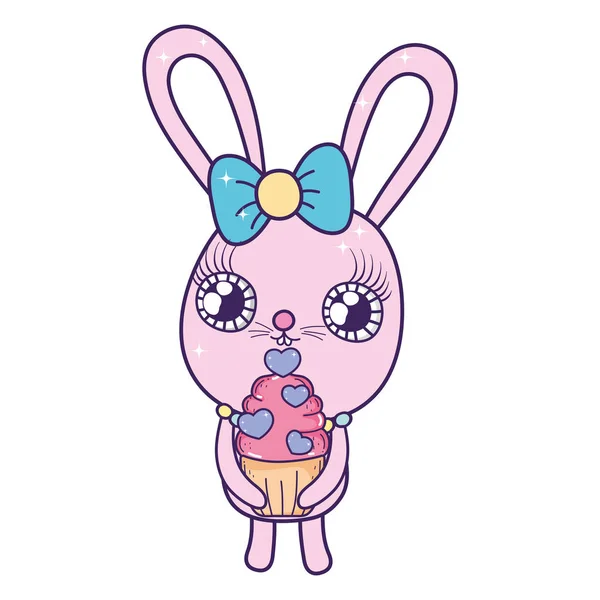 Mignon lapin fille valentines jour — Image vectorielle