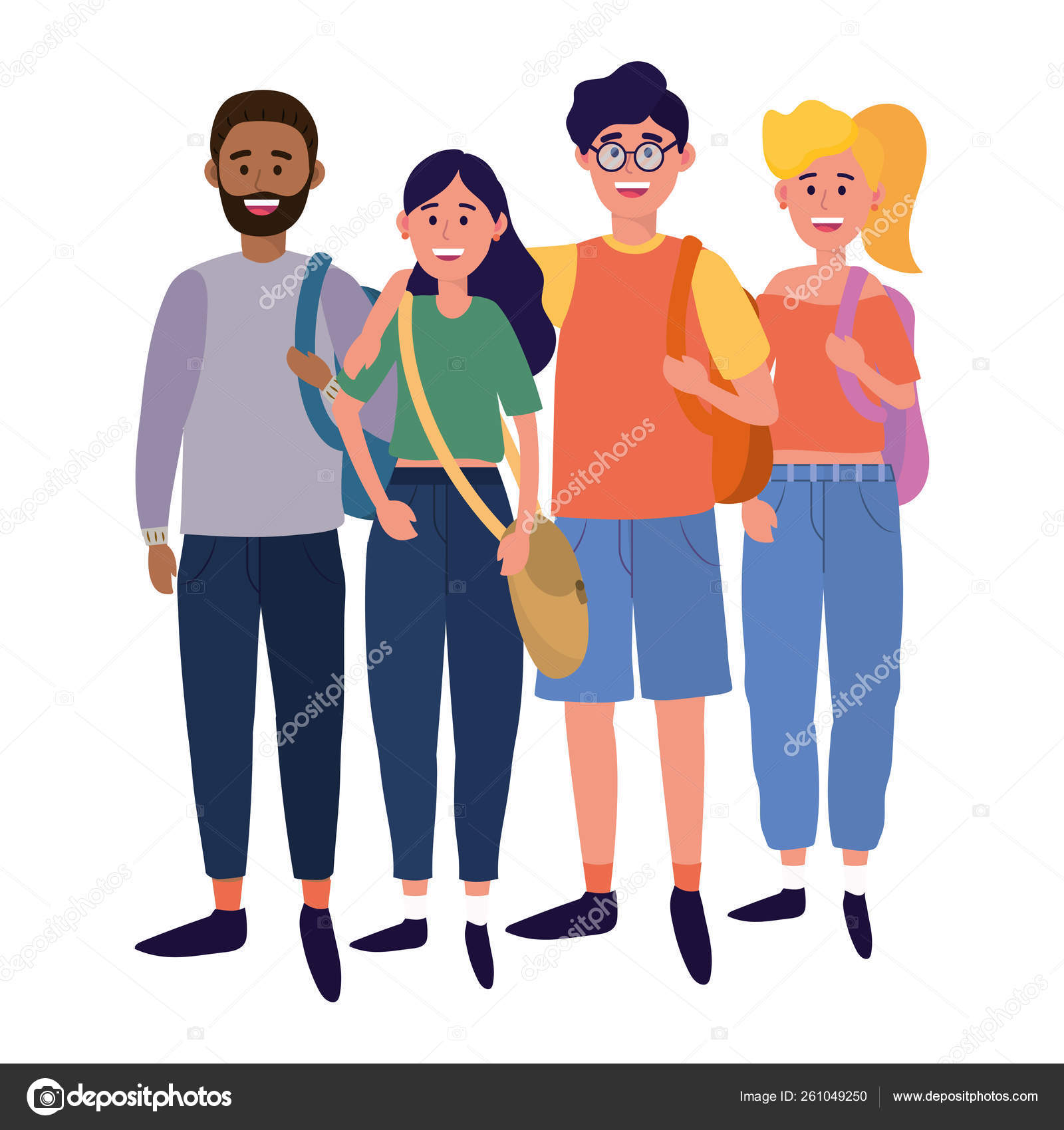 Young people friends cartoon Stock Vector Image by ©stockgiu #261049250