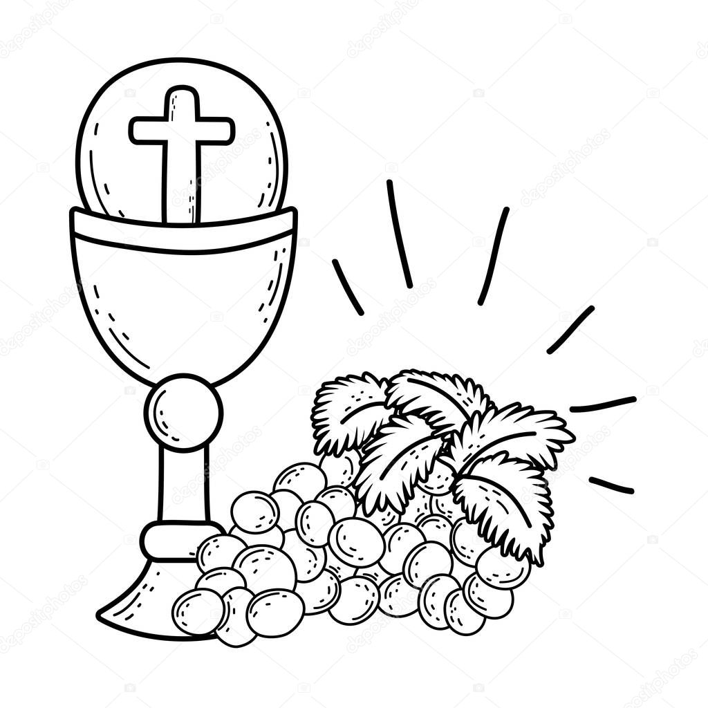 sacred chalice religious with grapes