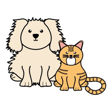 sevimli küçük kedi ve köpek Maskotlar