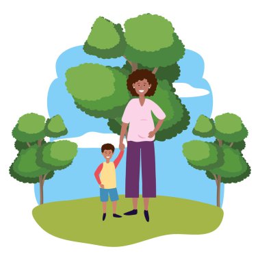 çocuk ile hamile kadın