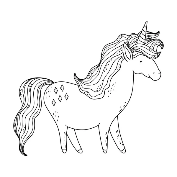 Hermoso pequeño carácter unicornio — Vector de stock