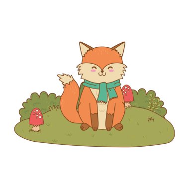 alan ormanlık karakter sevimli tilki