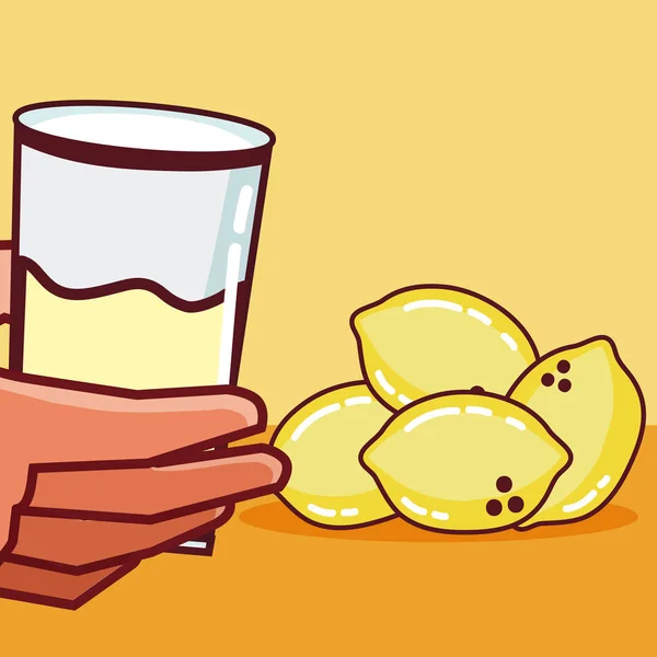 Jus buah lemon - Stok Vektor