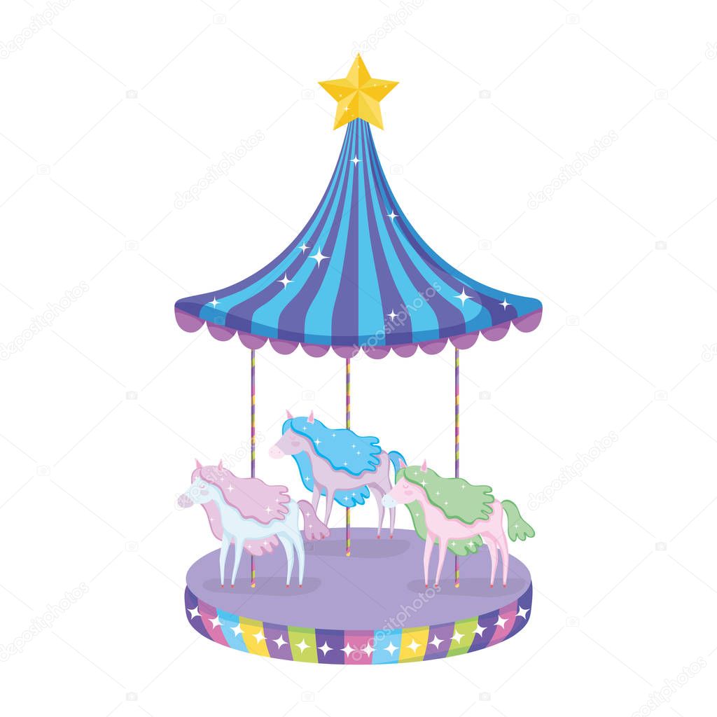 circus carousel scene icon