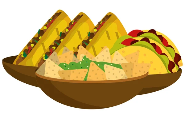 Deliciosa comida mexicana de dibujos animados — Vector de stock