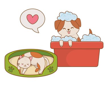 sevimli komik evcil hayvan karikatür