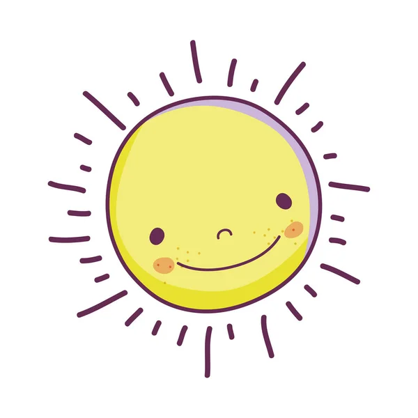 Милий значок сонця обличчя — стоковий вектор