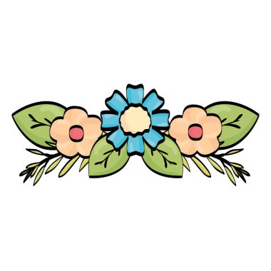 çiçekler ve Leafs dekorasyon