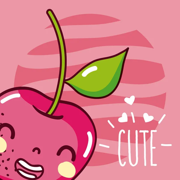 Apple Cute Cartoon — Stockvector