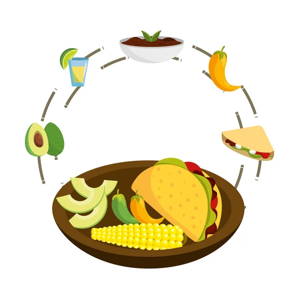 美味的墨西哥食品卡通 — 图库矢量图片