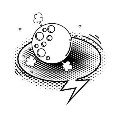 konuşma kabarcık pop sanat tarzı ile ay