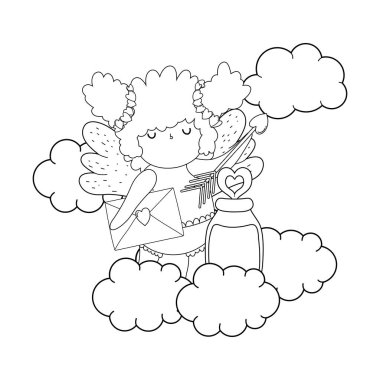 mason kavanoz ile sevimli cupid tombul kız