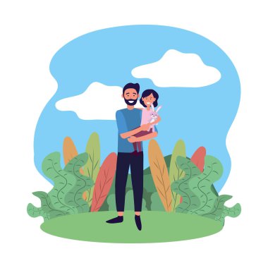 bir çocuk taşıyan adam