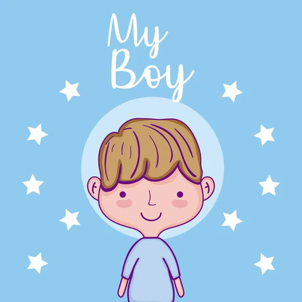 Χαριτωμένο αγόρι μου καρτούν — Διανυσματικό Αρχείο
