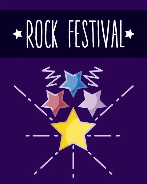 Festival de rock de dibujos animados — Vector de stock