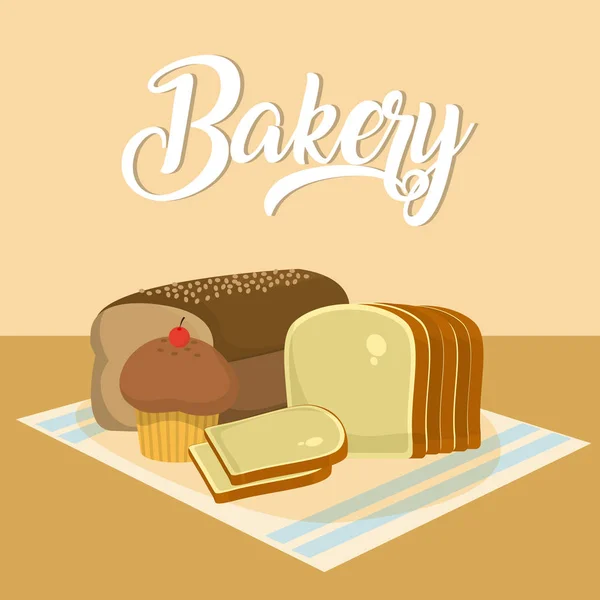 Delicious bakery concept — Stock Vector