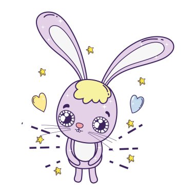 sevimli tavşan Sevgililer günü kartı