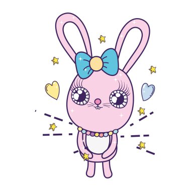 sevimli tavşan kız valentines gün